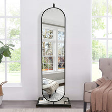 Load image into Gallery viewer, BLACK FRAME ROTATING FULL LENGTH FLOOR MIRROR W/COAT RACK #1264