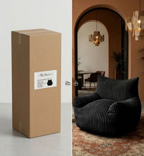 Load image into Gallery viewer, COZY BLACK CORDUROY LOUNGE ARMCHAIR WITH A PLUSH MODERN DESIGN #1301