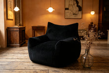 Load image into Gallery viewer, COZY BLACK CORDUROY LOUNGE ARMCHAIR WITH A PLUSH MODERN DESIGN #1301
