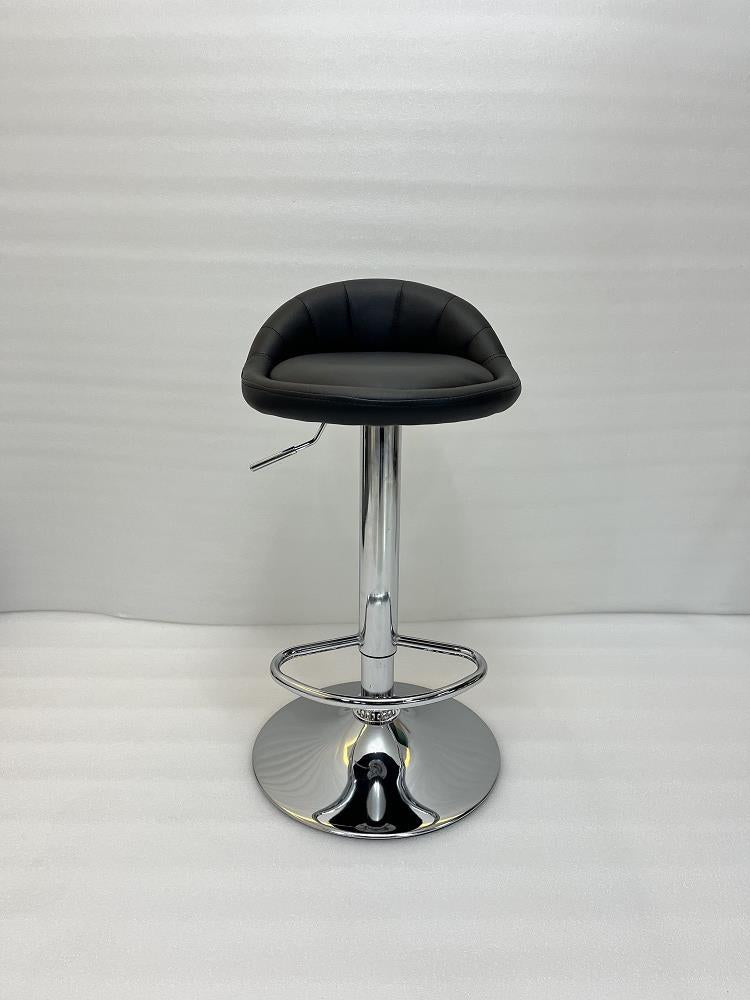 Black Leather Round Bar Stool 2 SET