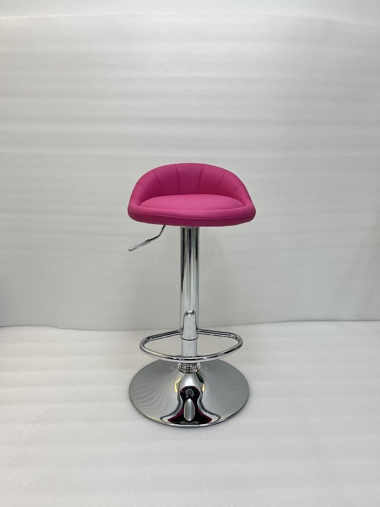 Pink Leather Round Bar Stool 2 SET #1134