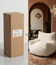 Load image into Gallery viewer, COZY WHITE CORDUROY LOUNGE ARMCHAIR WITH A PLUSH MODERN DESIGN #1300
