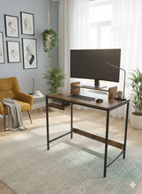 Load image into Gallery viewer, BLACK OFFICE DESKTOP WITH STORAGE AND MONITOR STAND #177
