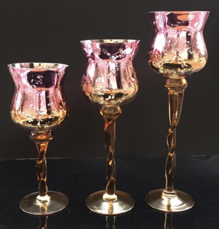 3PC CANDLE HOLDERS COLOR