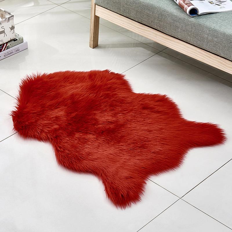 Red Faux Fur Rug #651