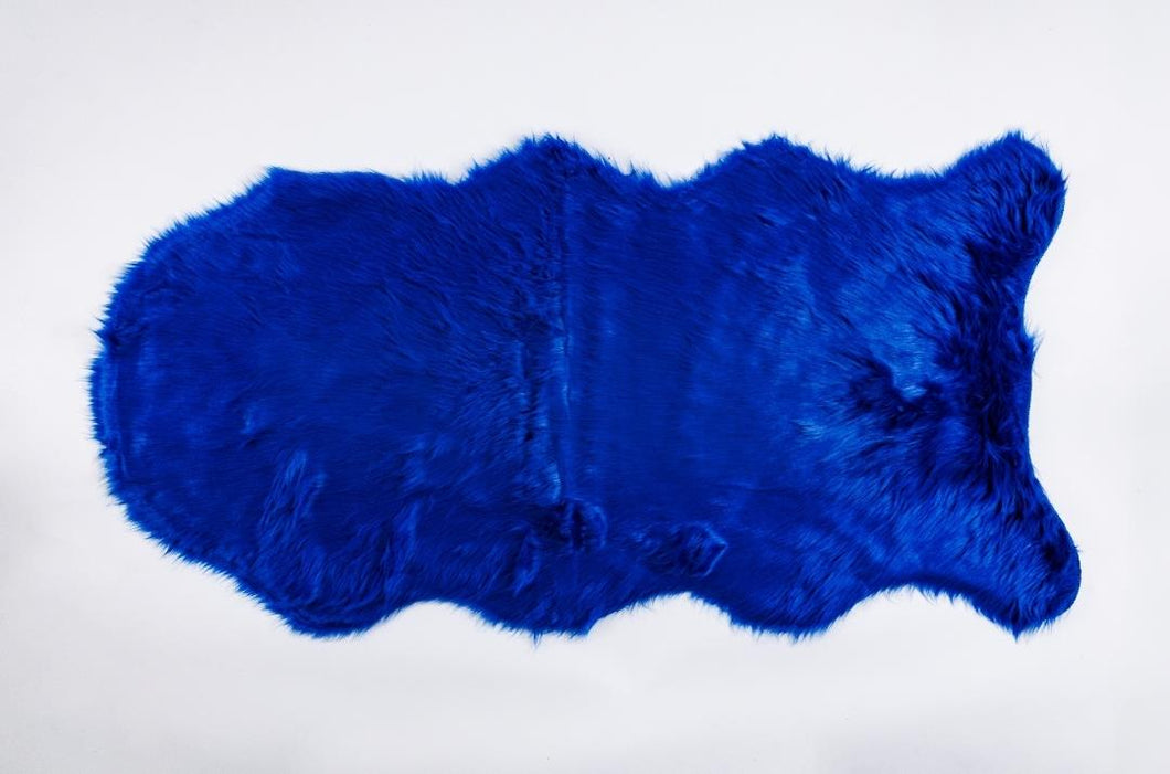 Blue Faux Fur Rug