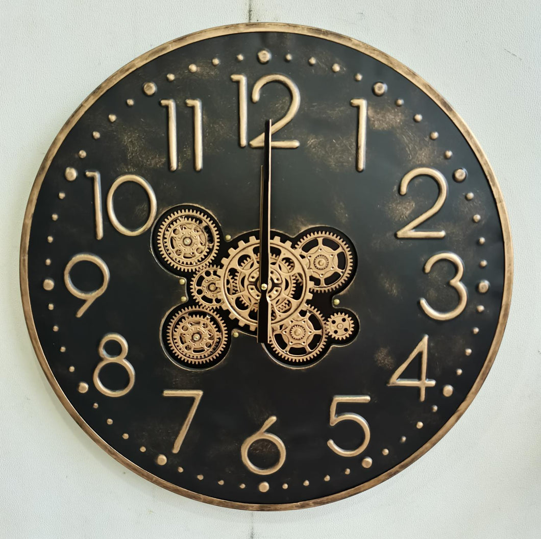 GOLD DECORATIVE MECHANICAL CLOCK D:24in #690