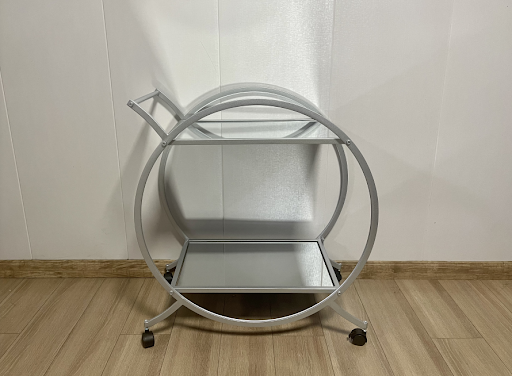 2 TIER SERVING BAR CART SILVER #695