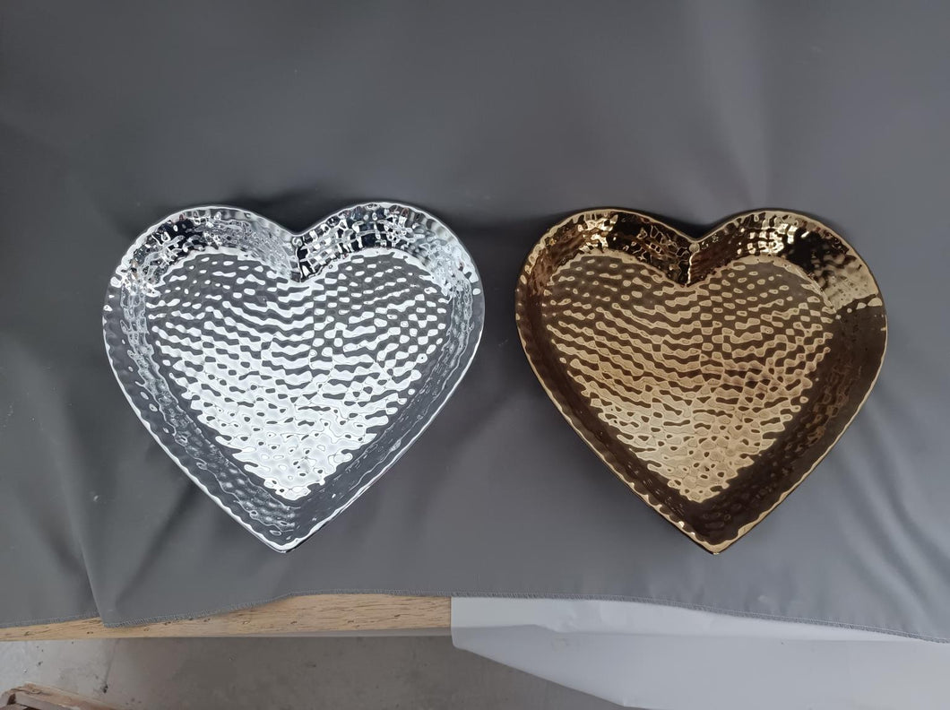 HEART-SHAPED TRAY GOLD + SILVER #746