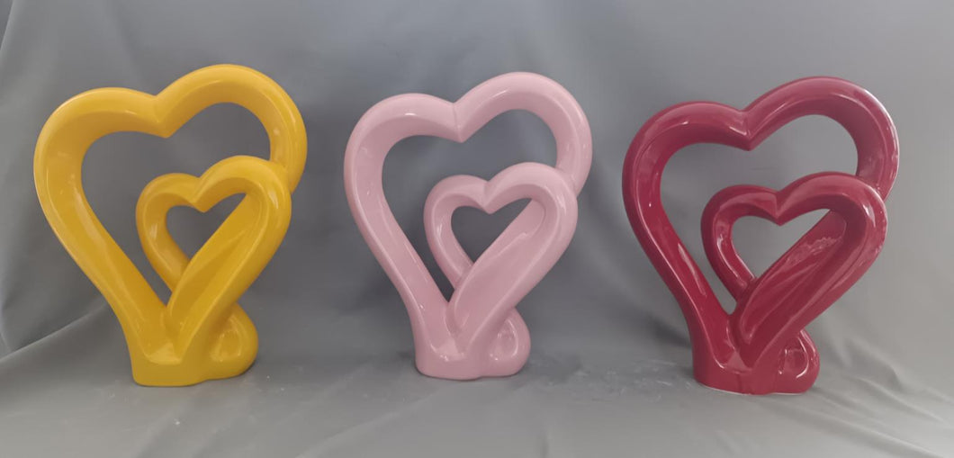 HEART-SHAPED TABLE DECOR PINK+YELLOW+RED #757